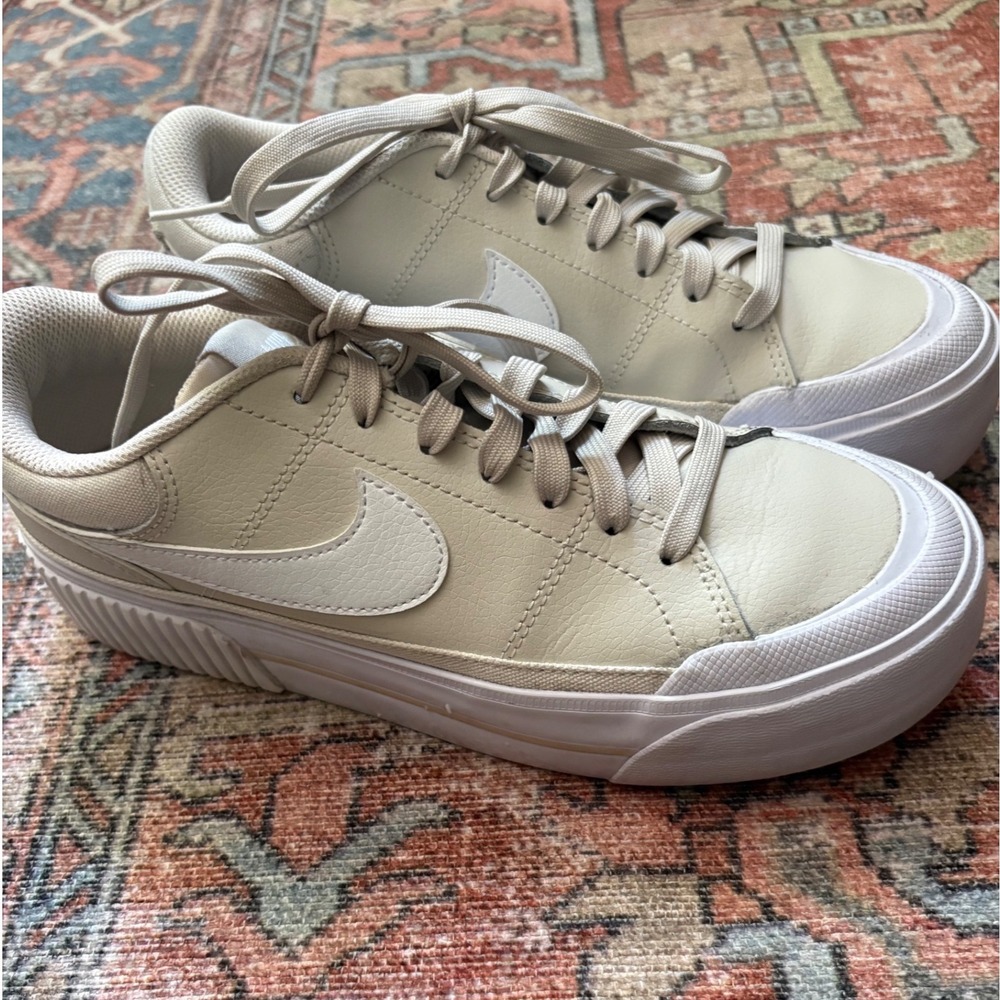 Nike Court Legacy Lift Platform Sneakers Sail Hemp White DM7590-111 Womens 7.5 - Picture 2 of 8